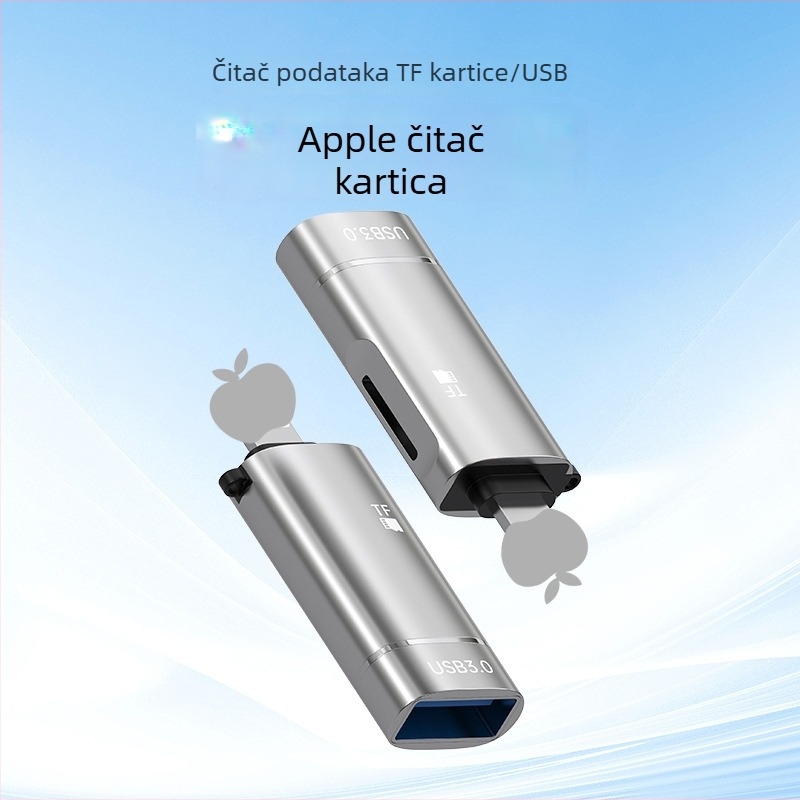 Type-C OTG 2-u-1 adapter s čitačem USB flash i microSD za Apple uređaje