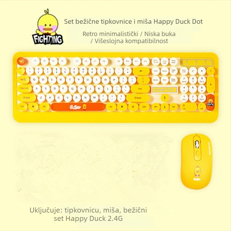 Bežični set tipkovnice i miša K68, 1600 DPI, USB sučelja, Plug-and-Play, Multimedijske tipke, Ergonomičan dizajn, 1-godišnje jamstvo