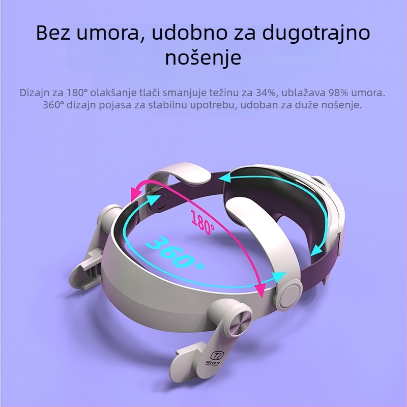 Fiitvr Elite T2 Power VR headset – ABS kućište, baterija 5200mAh, zamjenjivi remen za glavu, nosački dizajn na glavi, kompatibilno s Oculus Quest 2