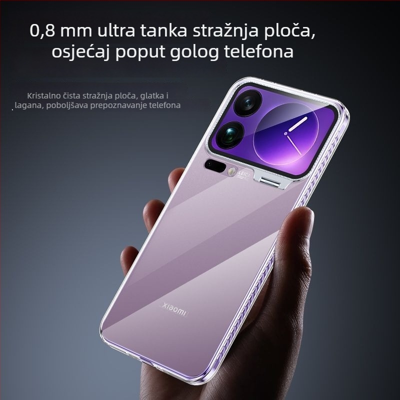 Zaštitna maska za Xiaomi 17 Pro Max s prozirnim lećnim kristalom i integriranim stalakom, otpornost na pad