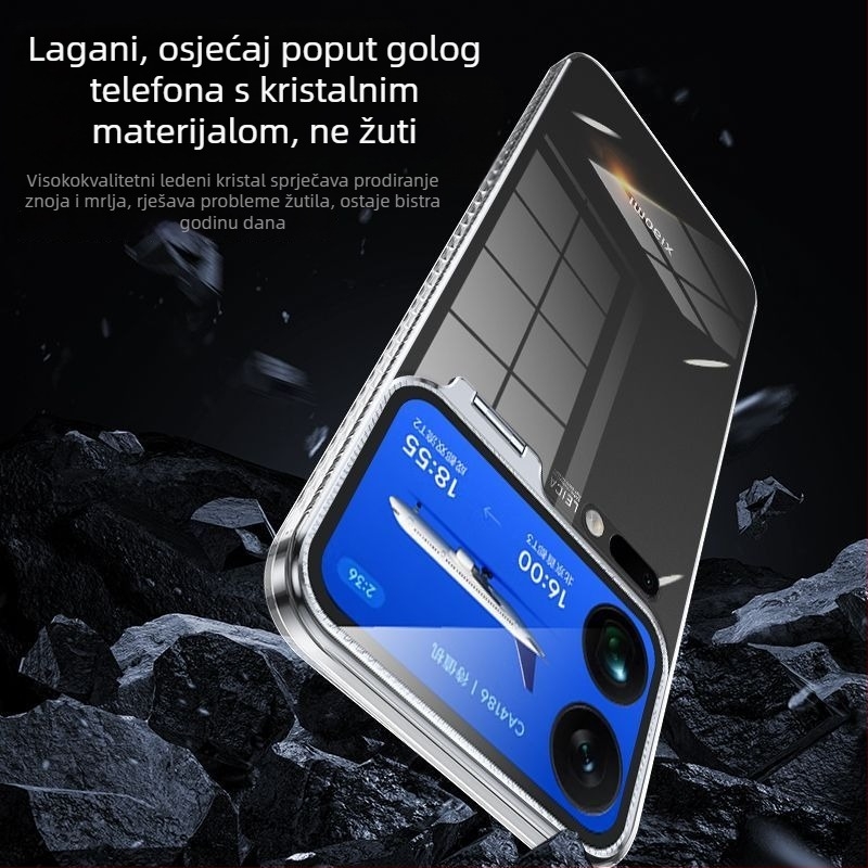 Zaštitna maska za Xiaomi 17 Pro Max s prozirnim lećnim kristalom i integriranim stalakom, otpornost na pad