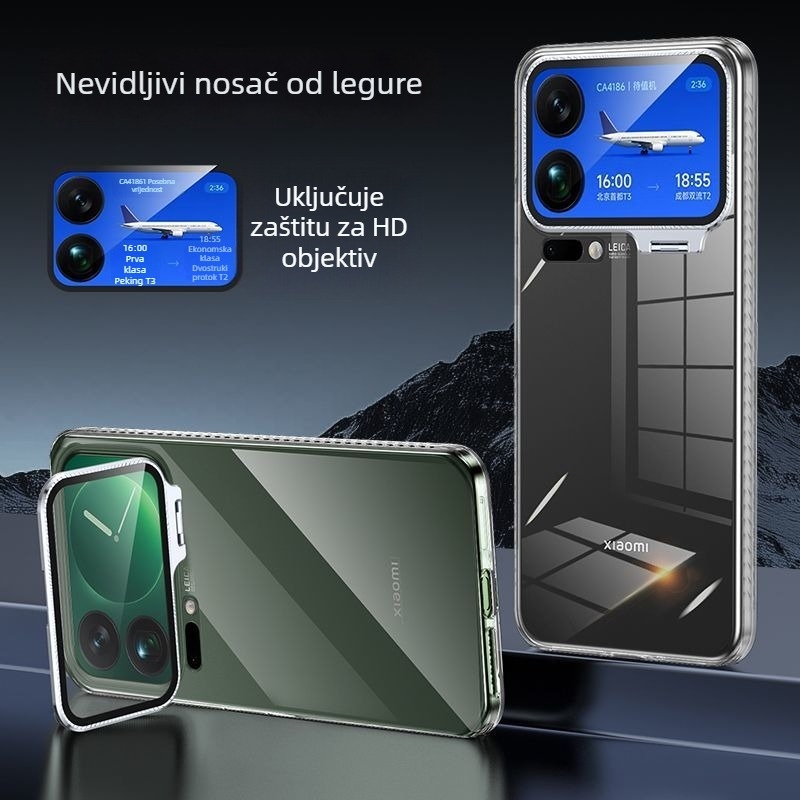 Zaštitna maska za Xiaomi 17 Pro Max s prozirnim lećnim kristalom i integriranim stalakom, otpornost na pad