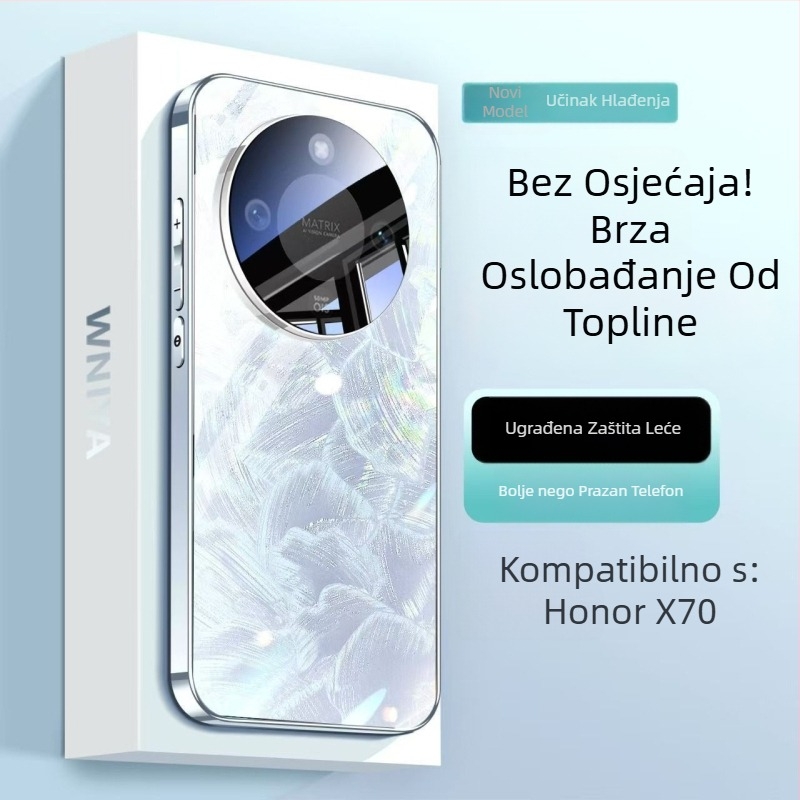 Kućište za telefon Honor X70 - sveobuhvatna zaštita od pada, tvrdo staklo, uzorak Aurora