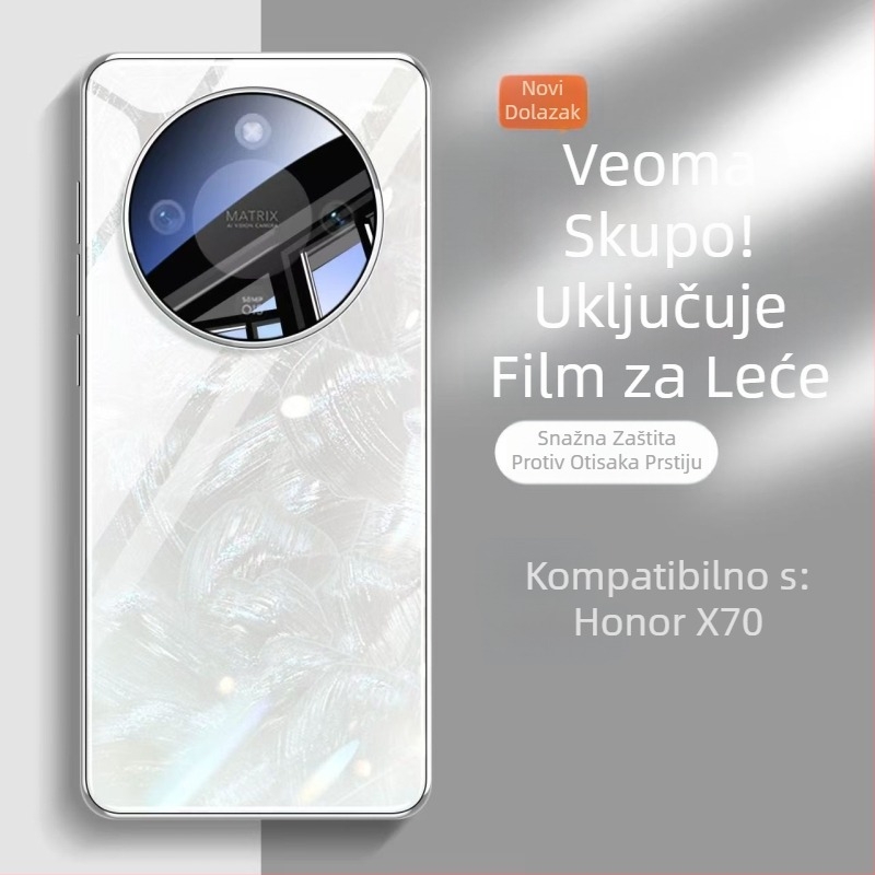 Kućište za telefon Honor X70 - sveobuhvatna zaštita od pada, tvrdo staklo, uzorak Aurora