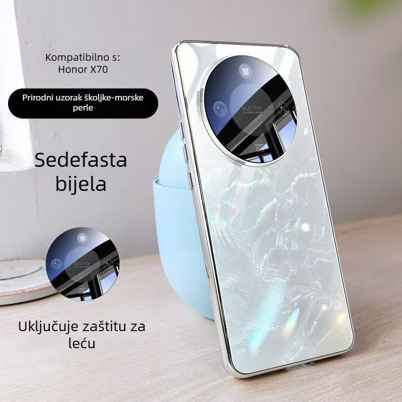 Kućište za telefon Honor X70 - sveobuhvatna zaštita od pada, tvrdo staklo, uzorak Aurora