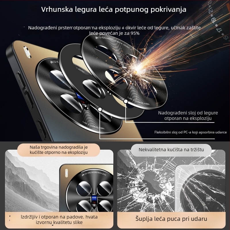 Kućište za Vivo X200 Ultra, s matnim metalnim objektivom, potpuno pokriće zaštite