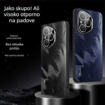 Kućište za Honor 500 i Honor Magic 8 s zaštitnim filmom za kameru, uzorak zvjezdastih pera, potpuno pokriće, otporno na padove