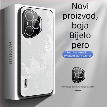 Kućište za Honor 500 i Honor Magic 8 s zaštitnim filmom za kameru, uzorak zvjezdastih pera, potpuno pokriće, otporno na padove