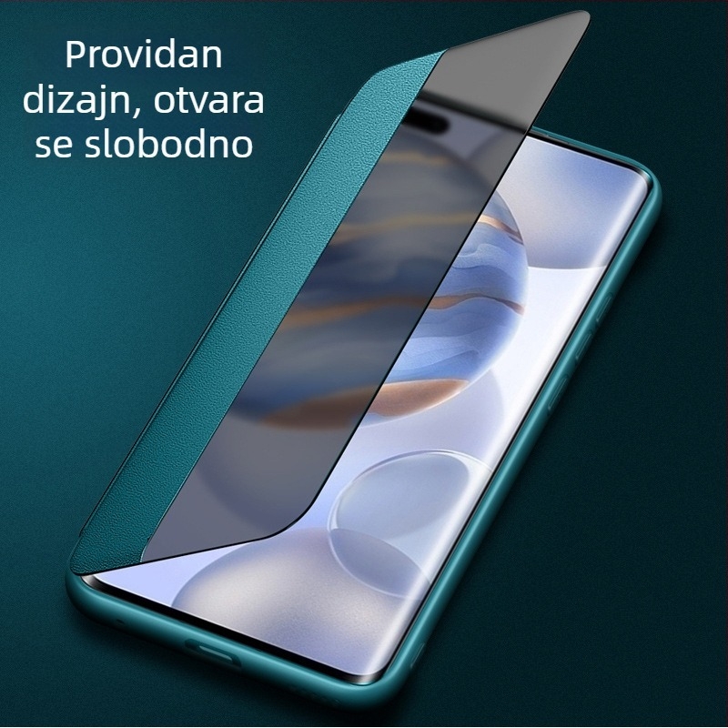 Silikjonska zaštitna futrola za Honor X70 i Honor X60 Pro sa preklopnim poklopcem i prozorom, zaštita od otisaka prstiju