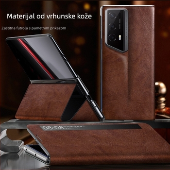 Kožna flip futrola za Honor MagicV2RSR s potpuno pokriće, VS2 preklopni zaslon i pametan prozor za prikaz