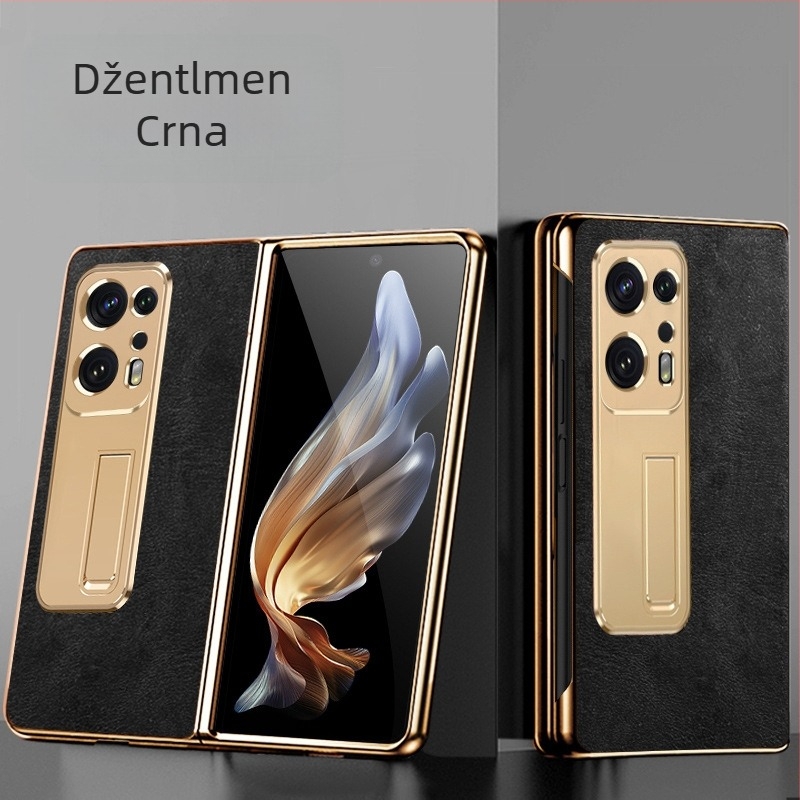 OPPO Find N2 kožna futrola s zaštitom leće, ugrađeni stalak i otpornost na pad