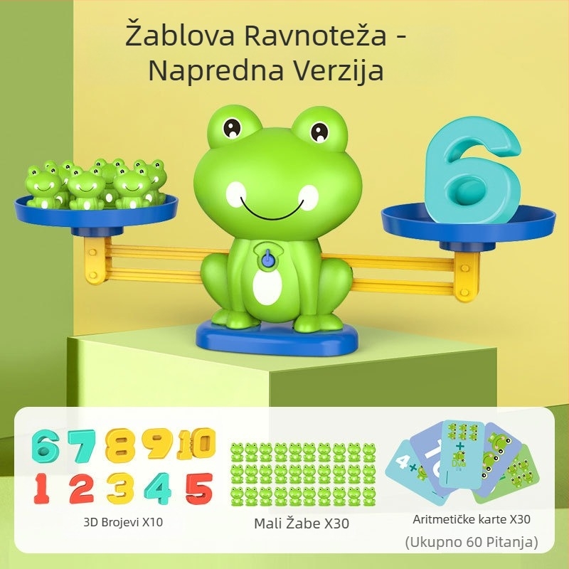 Edukativna igra ravnoteže s digitalnom žabom za djecu 4-6 godina: poticanje logičkog razmišljanja i intelektualnog razvoja, DIY kompatibilno, plastika