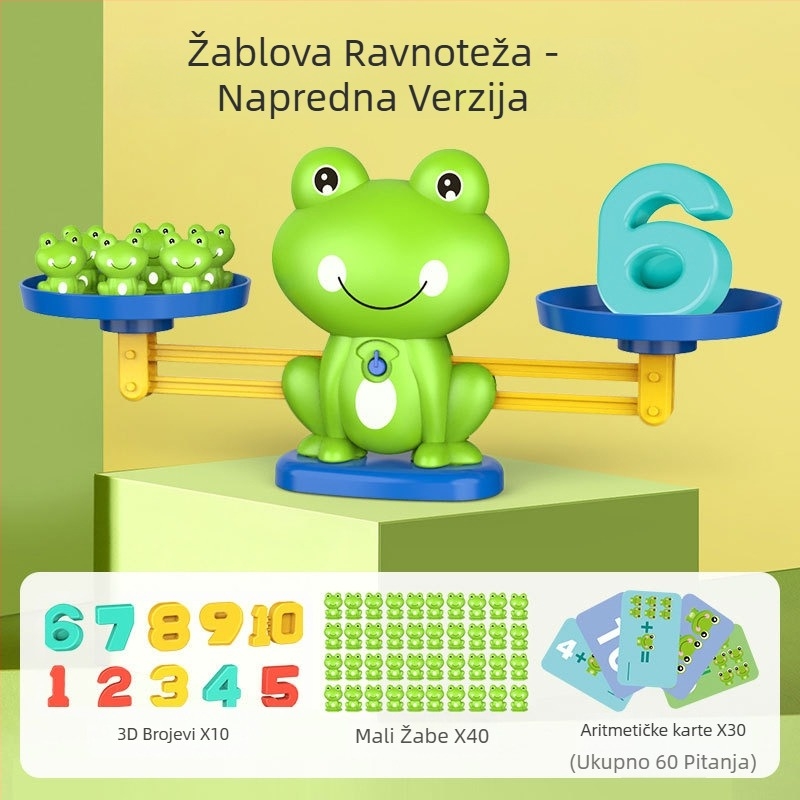 Edukativna igra ravnoteže s digitalnom žabom za djecu 4-6 godina: poticanje logičkog razmišljanja i intelektualnog razvoja, DIY kompatibilno, plastika