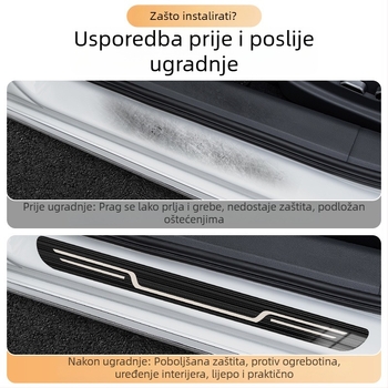 Univerzalna zaštita praga automobila od nehrđajućeg čelika – zaštita od sudara, protuklizna zaštita, pedala dobrodošlice