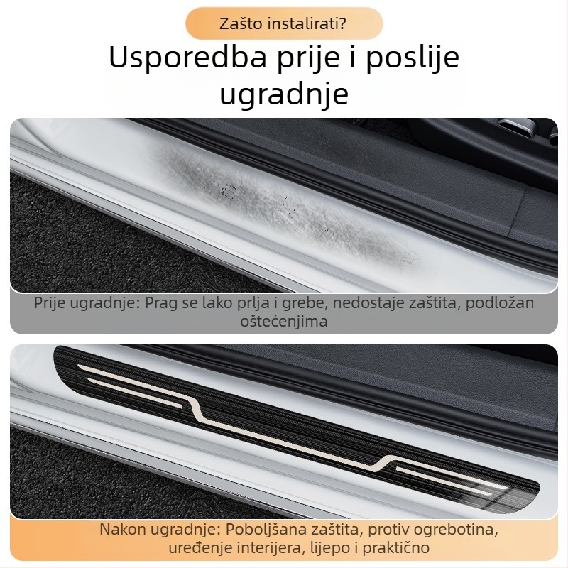Univerzalna zaštita praga automobila od nehrđajućeg čelika – zaštita od sudara, protuklizna zaštita, pedala dobrodošlice