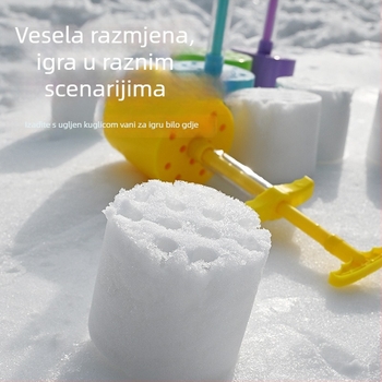 Plastični alat za igru na snijegu za djecu — klips za snježne kugle, kalup za snježnjaka, vanjska igra na snijegu, dob 4–6 godina, mrežasta vrećica u pakiranju