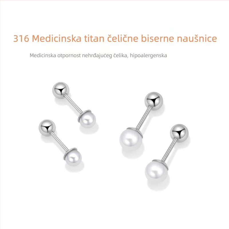 Naušnice od titan čelika s elektroplatiranjem, za žene – minimalistički stil