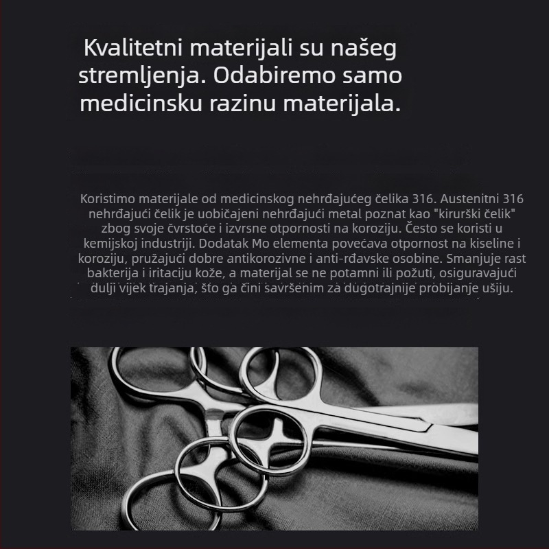Naušnice od titan čelika s elektroplatiranjem, za žene – minimalistički stil