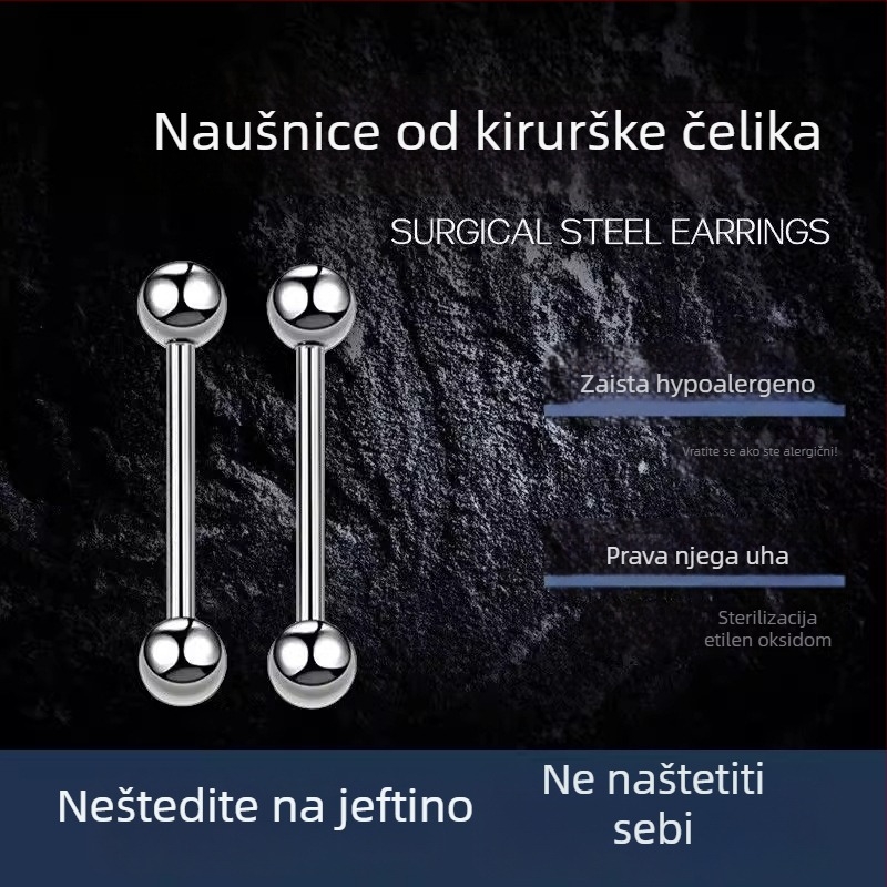 Naušnice od titan čelika 316L, geometrijski oblik, elektroplatiranje, jednostavan stil, unisex