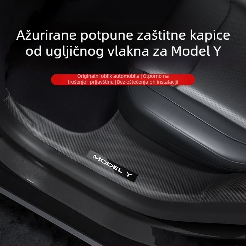 Tesla Model Y prednji i stražnji prag vrata, plastični, protuklizna zaštita