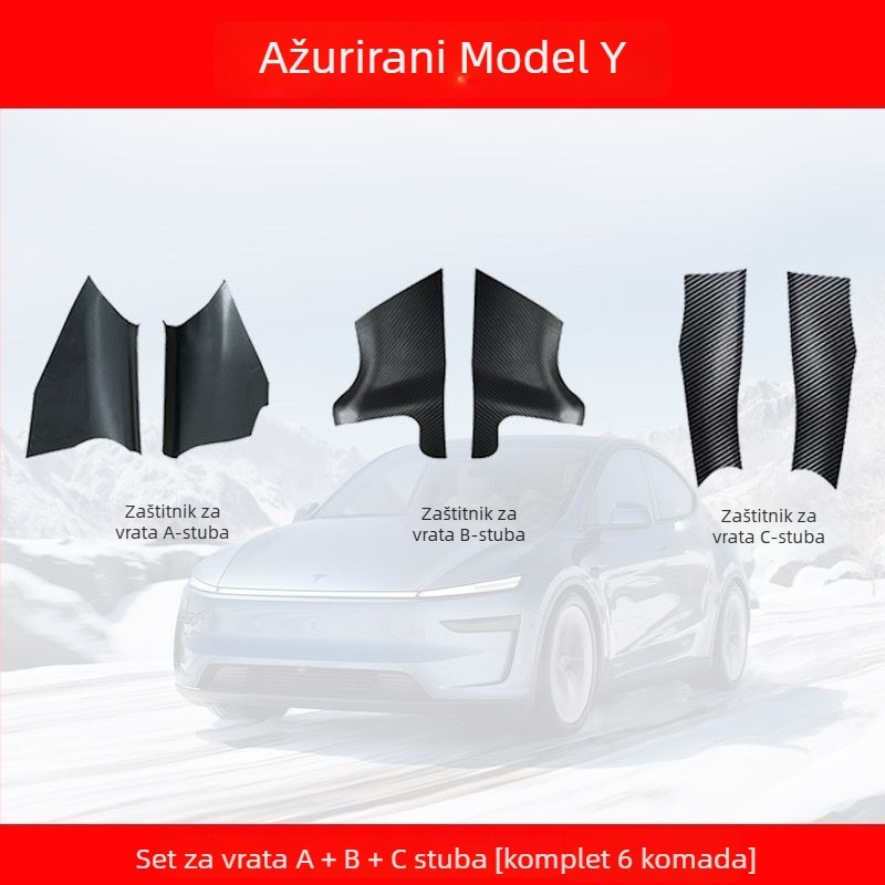 Tesla Model Y prednji i stražnji prag vrata, plastični, protuklizna zaštita