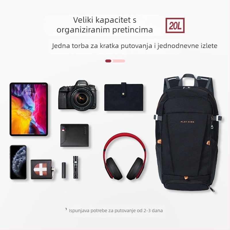 20L sklopivi ruksak za aktivnosti na otvorenom, vodootporan, unisex, s zakrivljenim naramenicama