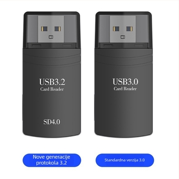 USB4.0 čitač kartica - SD/SDHC/TF, 2-in-1 SD i TF, Model D6, ABS kućište