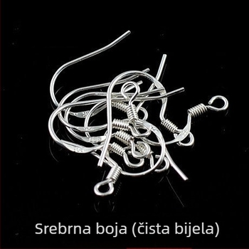 Yong Meng naušnice s kukicom za uho od srebra 925, prirodni stil, kod 020