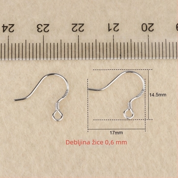 Yong Meng naušnice s kukicom za uho od srebra 925, prirodni stil, kod 020