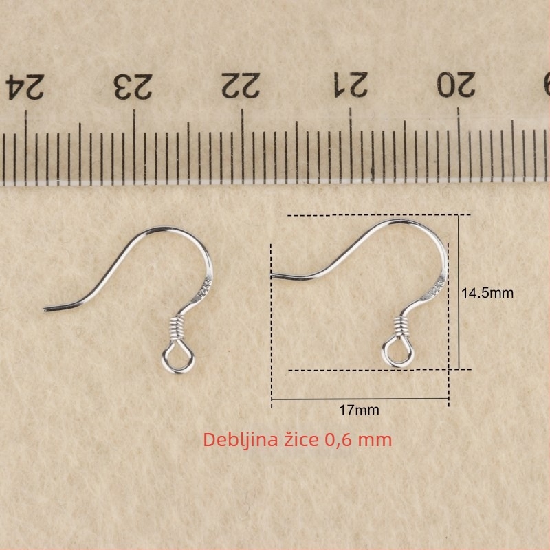 Yong Meng naušnice s kukicom za uho od srebra 925, prirodni stil, kod 020
