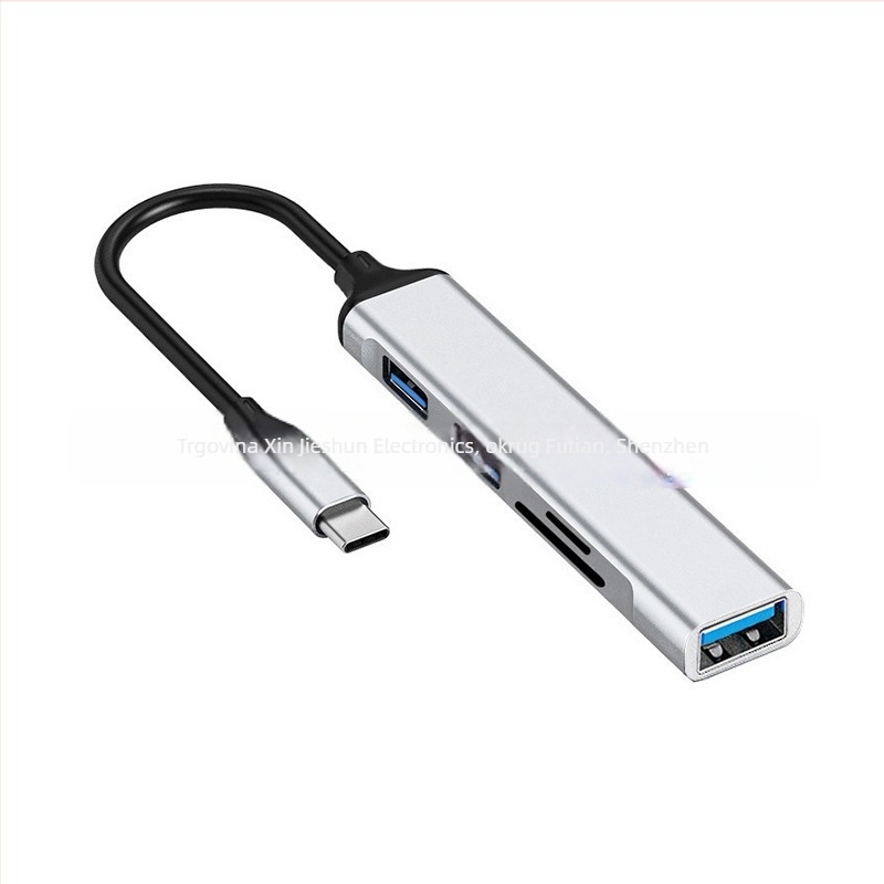 5-u-1 USB 3.0 docking stanica s USB hubom, čitačem SD/TF kartica i Type-C pretvaračem (kov+ABS kućište)