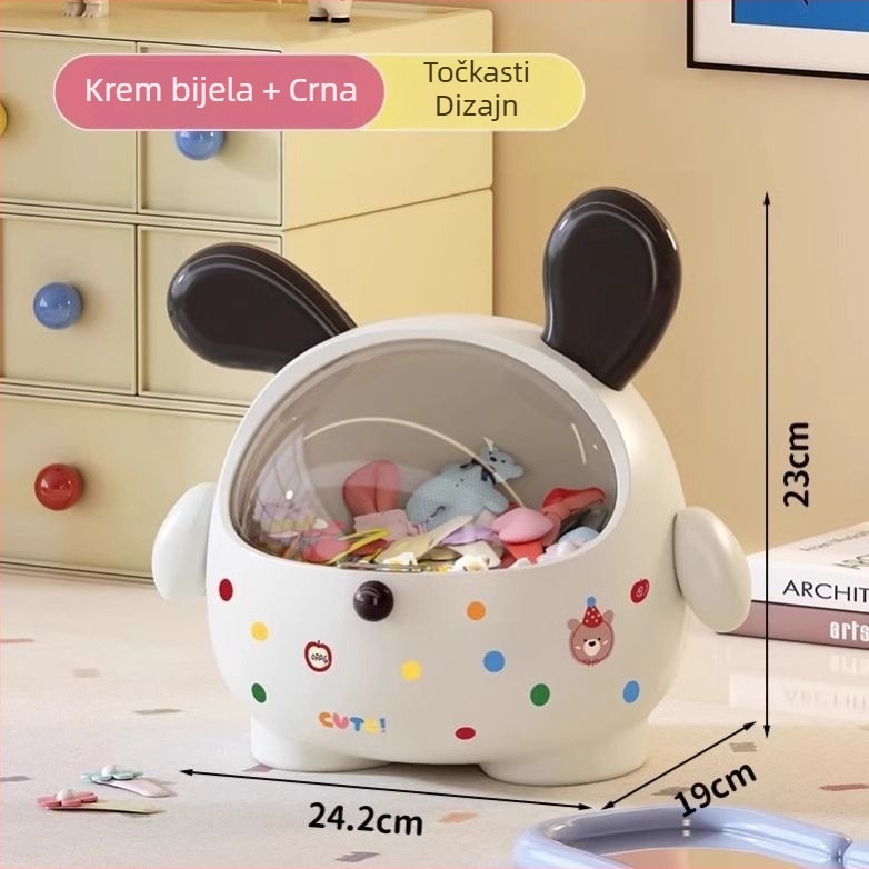 Desktopska kutija za skladištenje s poklopcem, PVC, zapremina 2 L, crtić uzorak, pogodna za kozmetiku, nakit i sitne predmete