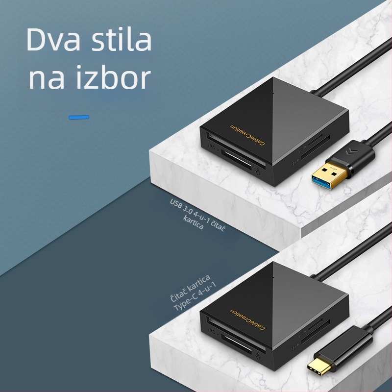 Četiri u jednom čitač kartica USB 3.0 CF, MS, SD i TF – za telefone i računala
