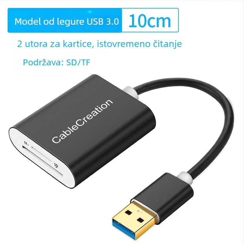 Četiri u jednom čitač kartica USB 3.0 CF, MS, SD i TF – za telefone i računala