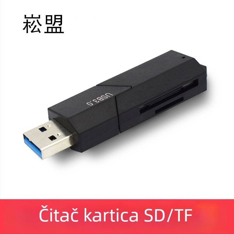 USB 3.0 čitač kartica SD/TF s izvučnim poklopcem, 2-u-1 brzo čitanje i pisanje