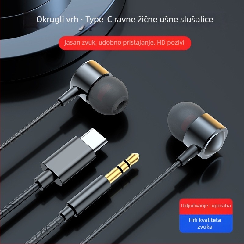 In-ear žične slušalice – 3,5 mm priključak, kabel 3 m, frekvencijski raspon 20–20000 Hz, impedancija 32 Ω, 10 mm zvučnik