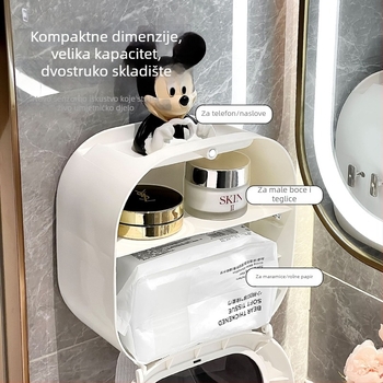 Zidni spremnik za maramice za lice - plast, moderni minimalistički stil, vodootporan, kompatibilan s rolom papira, model WJ-168