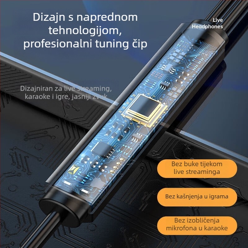 Speed Bird S5 žičane gaming slušalice s mikrofonom, in-ear dizajn, 3,5 mm pravi priključak, kabel 2–3 m, 20–20 000 Hz, 16 Ω