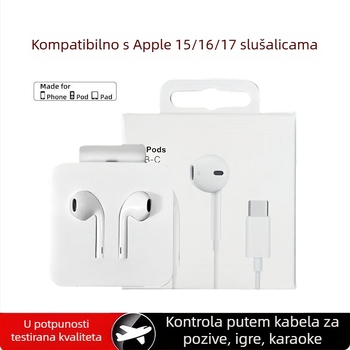 In-ear žične slušalice s dinamičkim drajverom, osjetljivost 102 dB, duljina kabela 120 cm, model 15