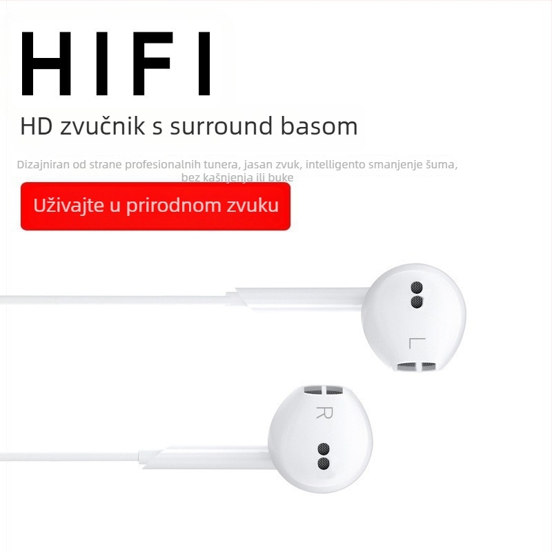 In-ear žične slušalice s dinamičkim drajverom, osjetljivost 102 dB, duljina kabela 120 cm, model 15