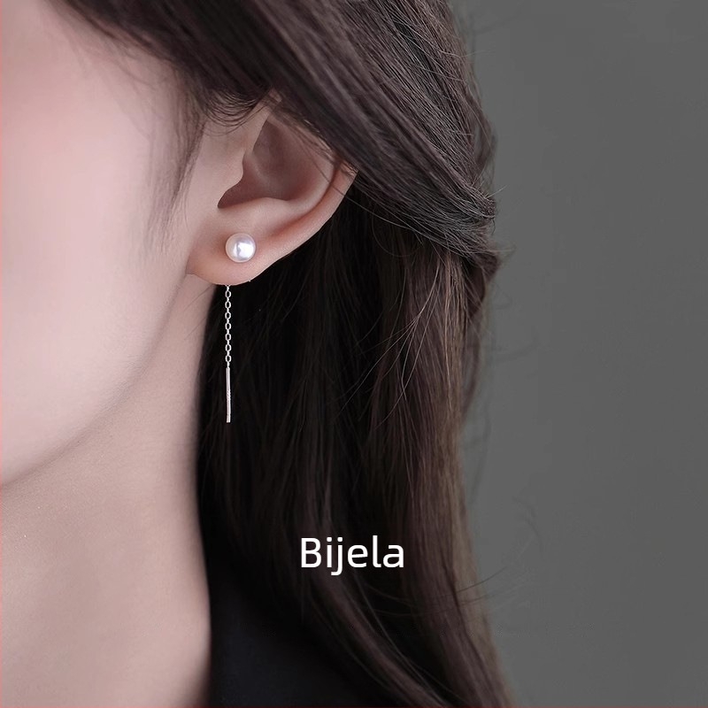 Naušnice od srebra 99% čistoće, geometrijski oblik, zimsko izdanje 2025, jednostavan stil