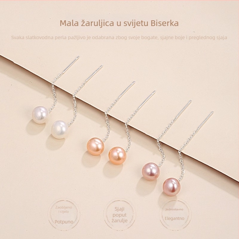 Naušnice od srebra 99% čistoće, geometrijski oblik, zimsko izdanje 2025, jednostavan stil