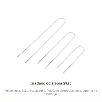 Naušnice od 925 srebra, duge resice, minimalistički dizajn, za žene