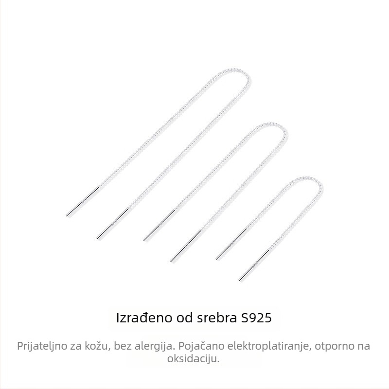 Naušnice od 925 srebra, duge resice, minimalistički dizajn, za žene