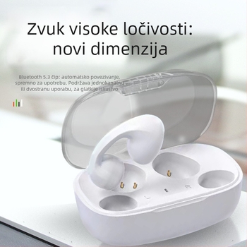 Sportske slušalice s klipom za uho, redukcija šuma, Bluetooth 5.3, trajanje baterije 4–8 sati, domet 10–15 m, dizajn za uho