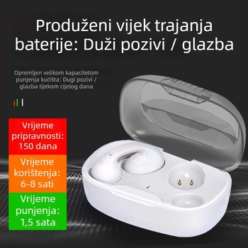 Sportske slušalice s klipom za uho, redukcija šuma, Bluetooth 5.3, trajanje baterije 4–8 sati, domet 10–15 m, dizajn za uho