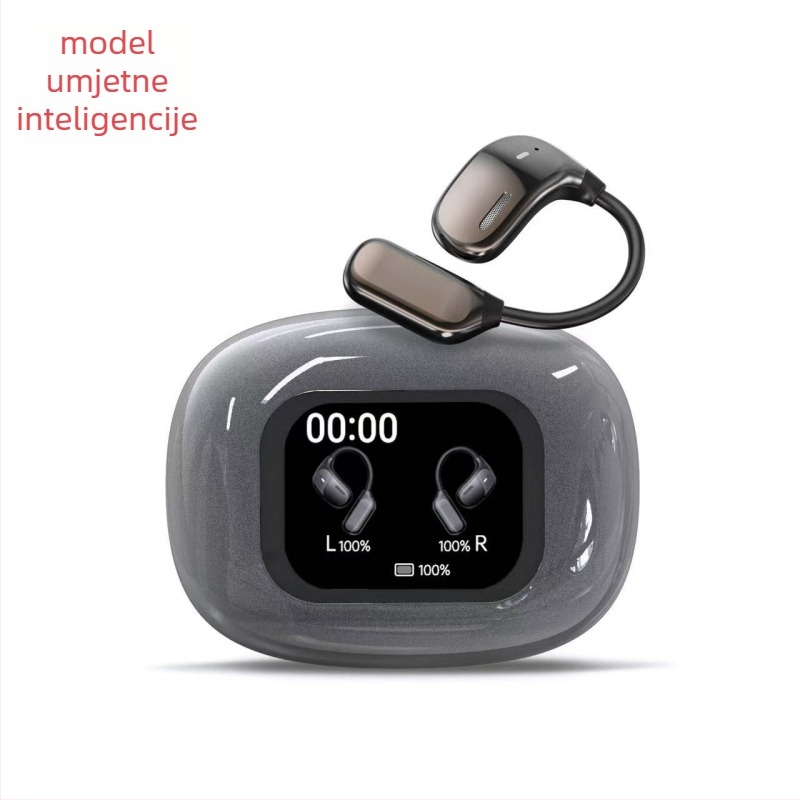 Bežične Bluetooth slušalice za uho s digitalnim zaslonom, Bluetooth 5.4, domet 15 m, vodootporne, trajanje baterije 4–8 h