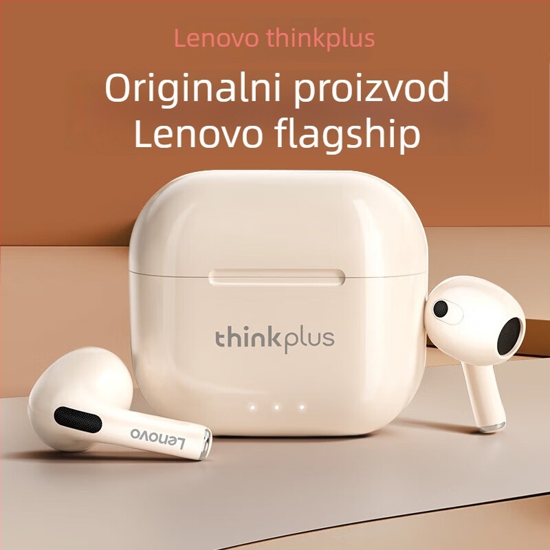 Lenovo LP40 bežične in-ear slušalice, Bluetooth 5.3, domet 10 m, potlačivanje buke, glasovno upravljanje, niska latencija za esports