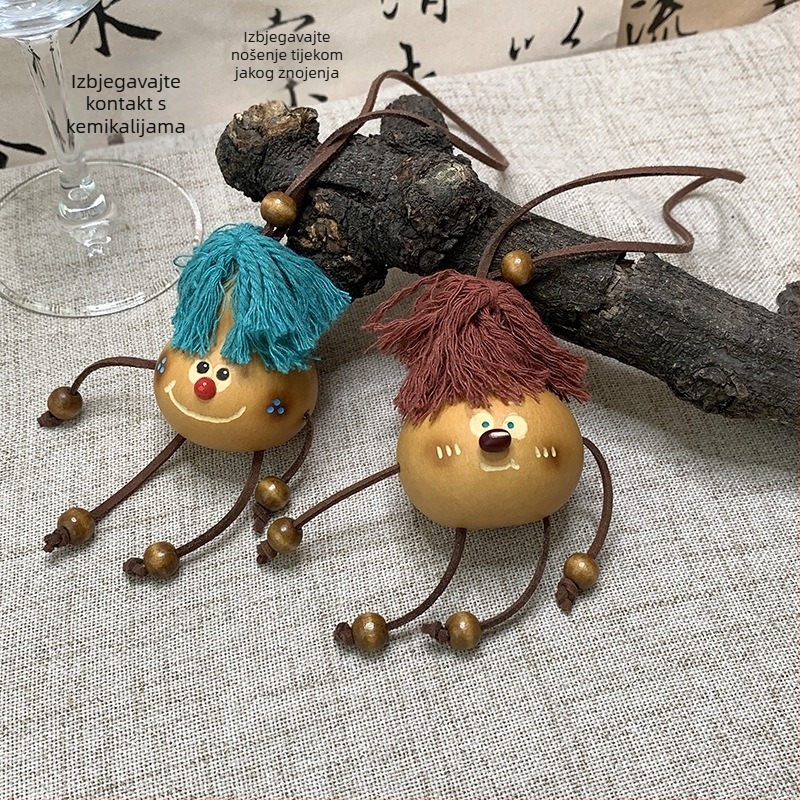 Drveni privjesak za ključeve s gravurom tikve, kineski stil, izlazak jeseni 2025