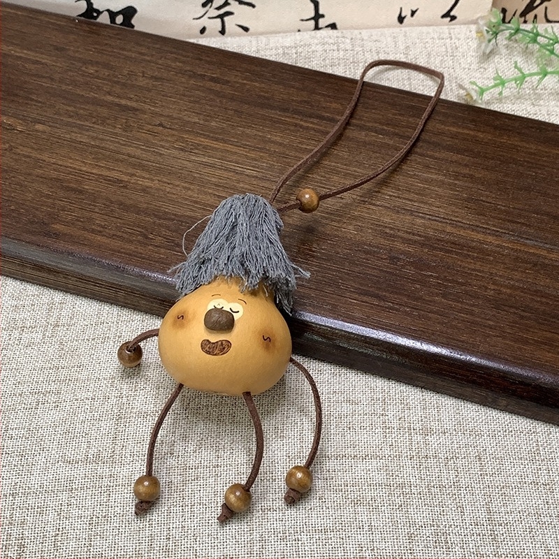 Drveni privjesak za ključeve s gravurom tikve, kineski stil, izlazak jeseni 2025